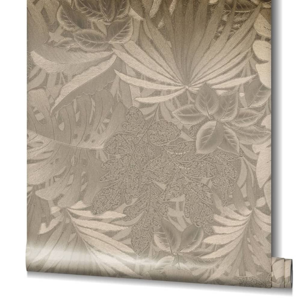 Papier peint mural nord botanica grandes feuilles métalliques