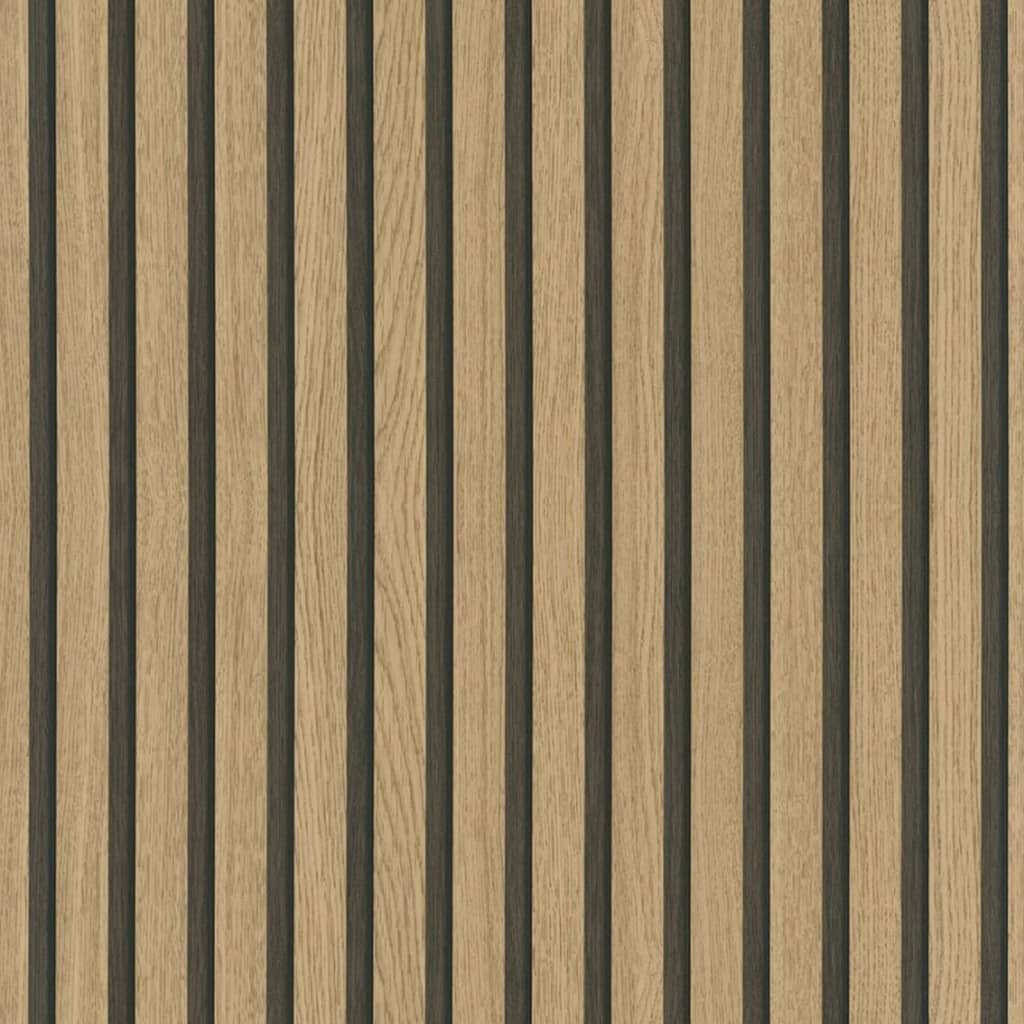 Papier peint mural nord botanica lattes en bois marron et couleur chêne
