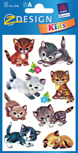 Avery av-4346 étiquette papier z-design enfants pack de 3 chats