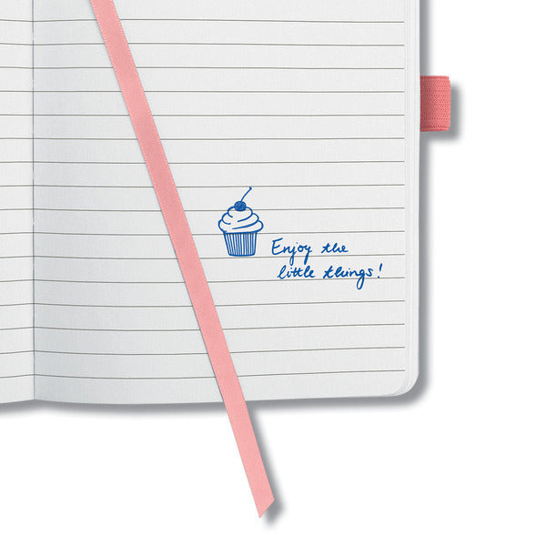Sigel Sigel SI-JN203 Carnet Jolie Impress A5 Couverture Rigide Ligné 'Rose Saumon'