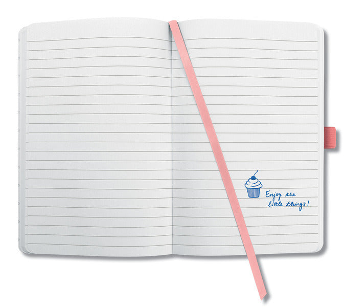 Sigel Sigel SI-JN203 Carnet Jolie Impress A5 Couverture Rigide Ligné 'Rose Saumon'