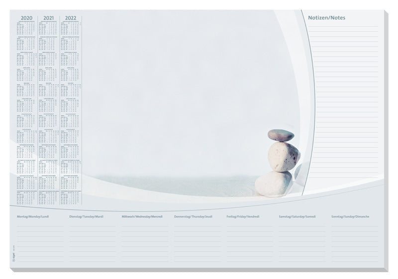 Sigel si-ho370 sous-mains 59,5x41cm 30 feuilles avec calendrier harmonie