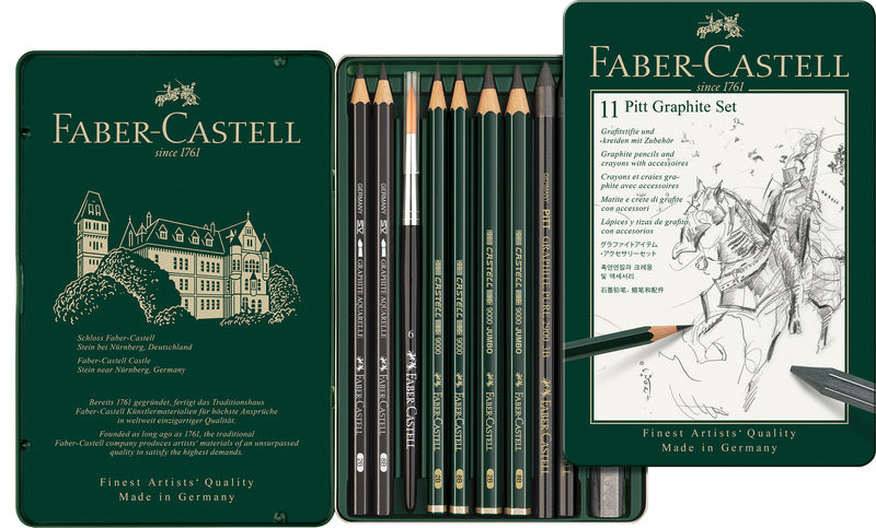 Faber Castell FC-112972 jeu de graphite Faber-Castell Pitt 11 pièces