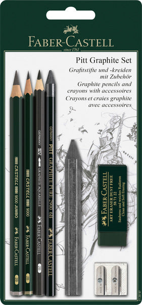 Faber castell fc-112997 ensemble de crayons faber-castell pitt graphite 7 pièces sur blister