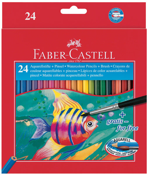 Faber Castell FC-114425 Crayon Aquarelle Faber-Castell Etui de 24 Pièces + Pinceau