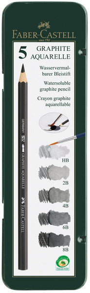Faber castell fc-117805 crayon aquarelle faber-castell graphite étui à crayons de 5 pièces