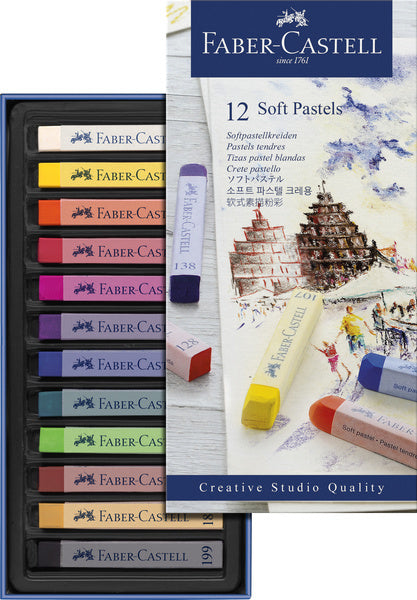 Faber Castell FC-128312 Pastel Chaleur Creative Studio Soft Pastel Trousse 12 pièces