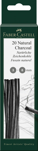 Faber Castell FC-129198 charbon de bois pitt monochrome 3-6 mm