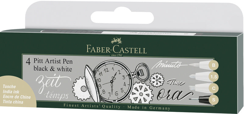 Faber Castell FC-167151 Stylo à dessin Faber-Castell Set Pitt Artist Pen Noir et Blanc