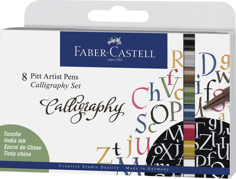 Faber Castell FC-167508 Pitt Artist Pen Ensemble de calligraphie 8 stylos