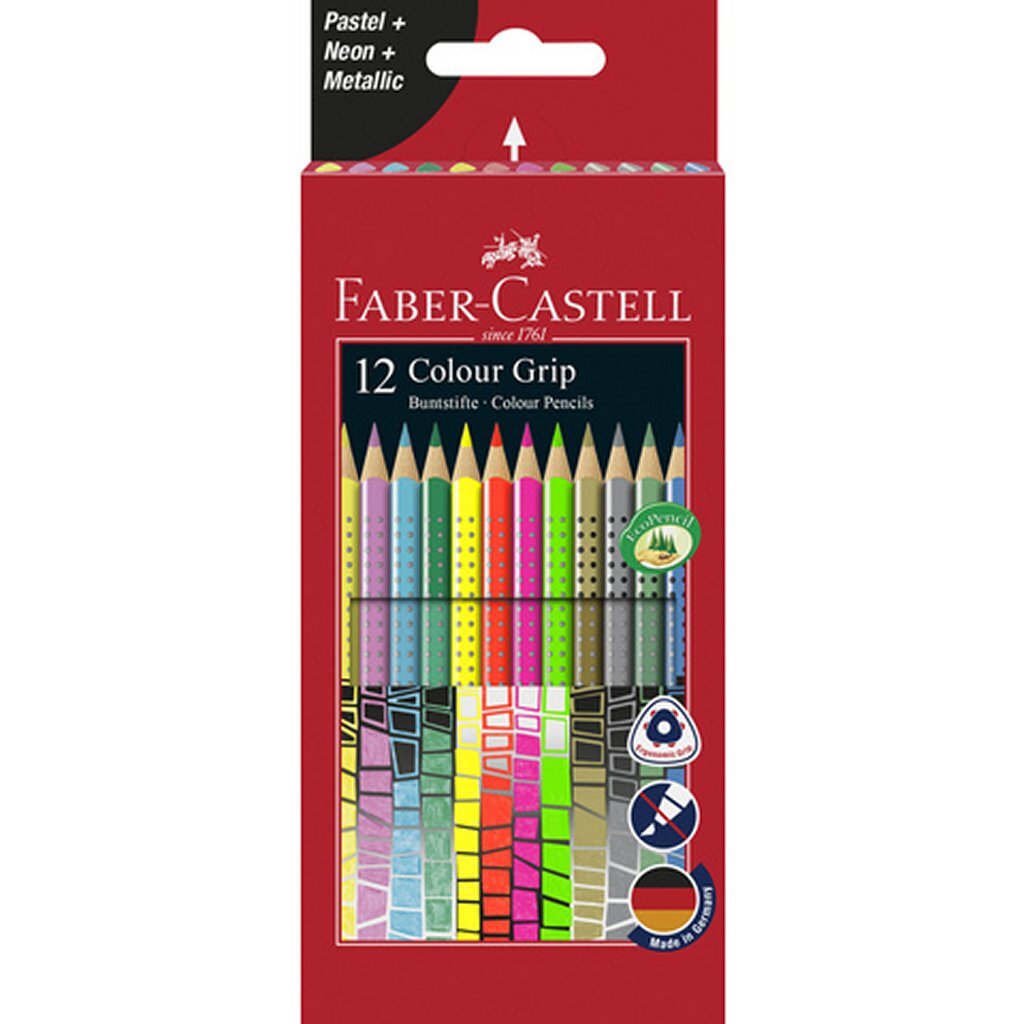 Faber Castell FC-201569 Crayons de couleur Color Grip 12 pièces