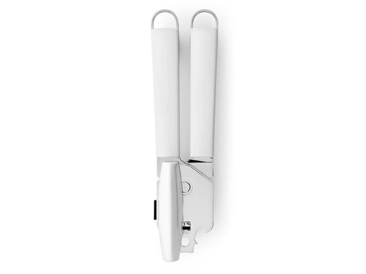 Ouvre-boîte Brabantia essential line avec poignée en plastique blanc