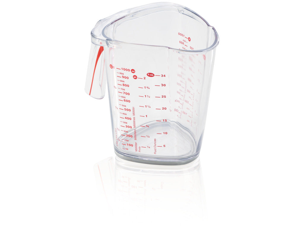 Tasse à mesurer Leifheit Comfortline - 1 litre - incl. base antidérapante - incl. bec verseur - passe au lave-vaisselle - transparent