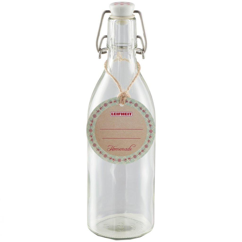 Leifheit 3187 bouteille de conservation ronde 500 ml verre acier inoxydable