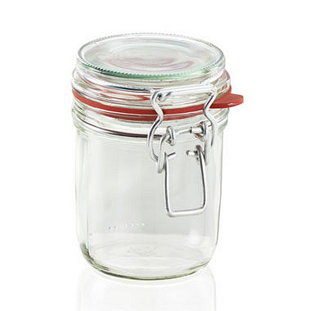 Leifheit 3192 pot de conservation avec fermeture battante 370 ml verre inox