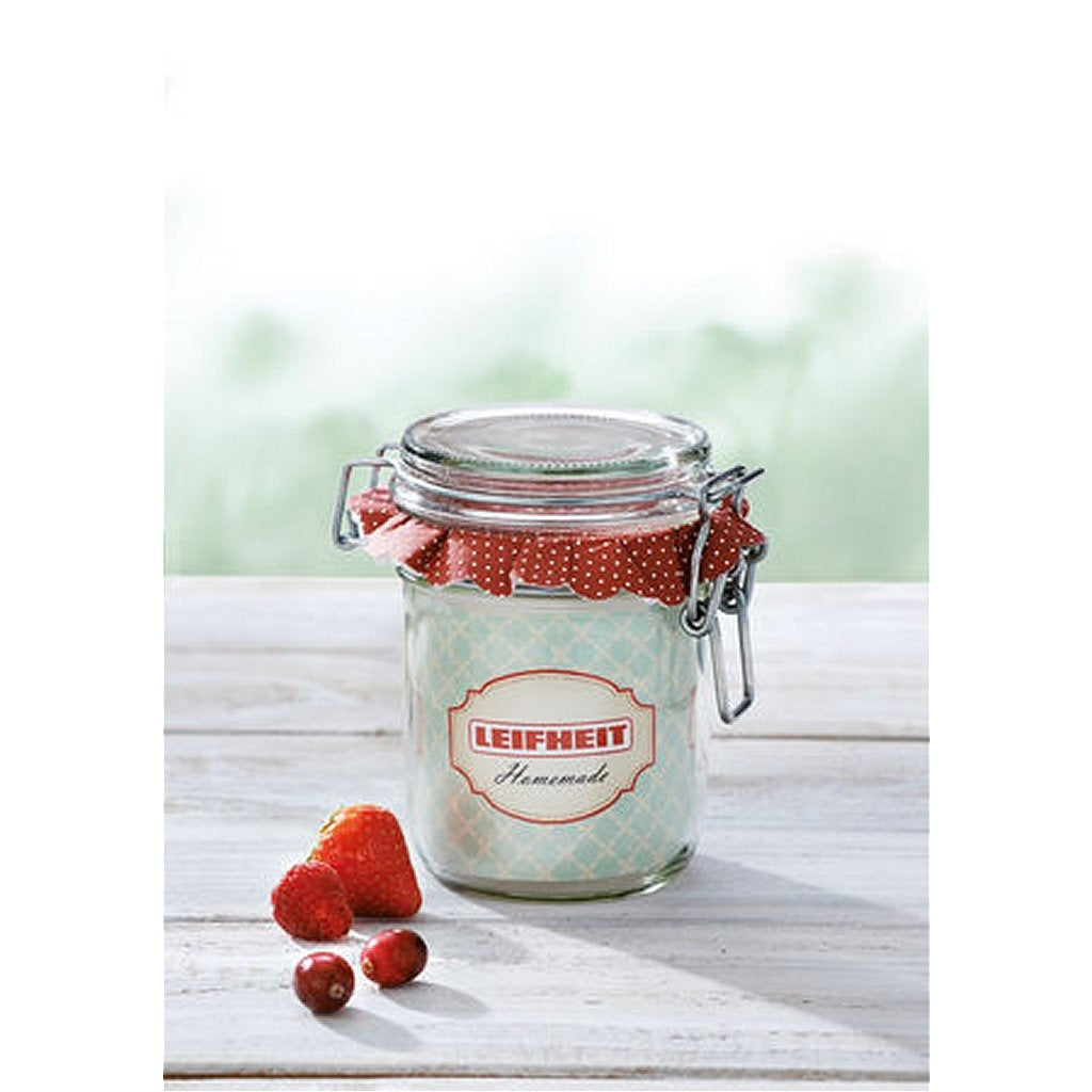 Leifheit 3192 pot de conservation avec fermeture battante 370 ml verre inox