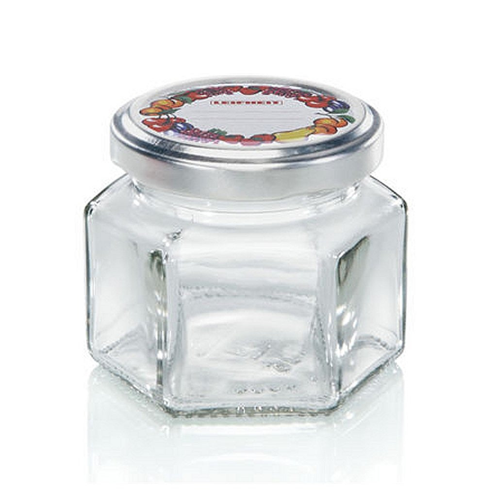 Leifheit 3209 pot de confiture hexagonal 106 ml verre argent