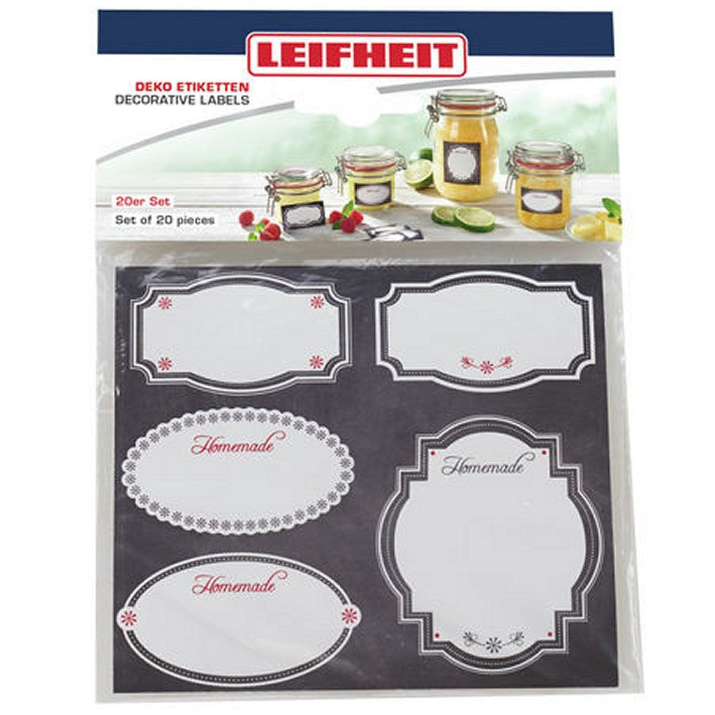 Leifheit 3218 étiquettes déco autocollantes 20 pièces noir et blanc