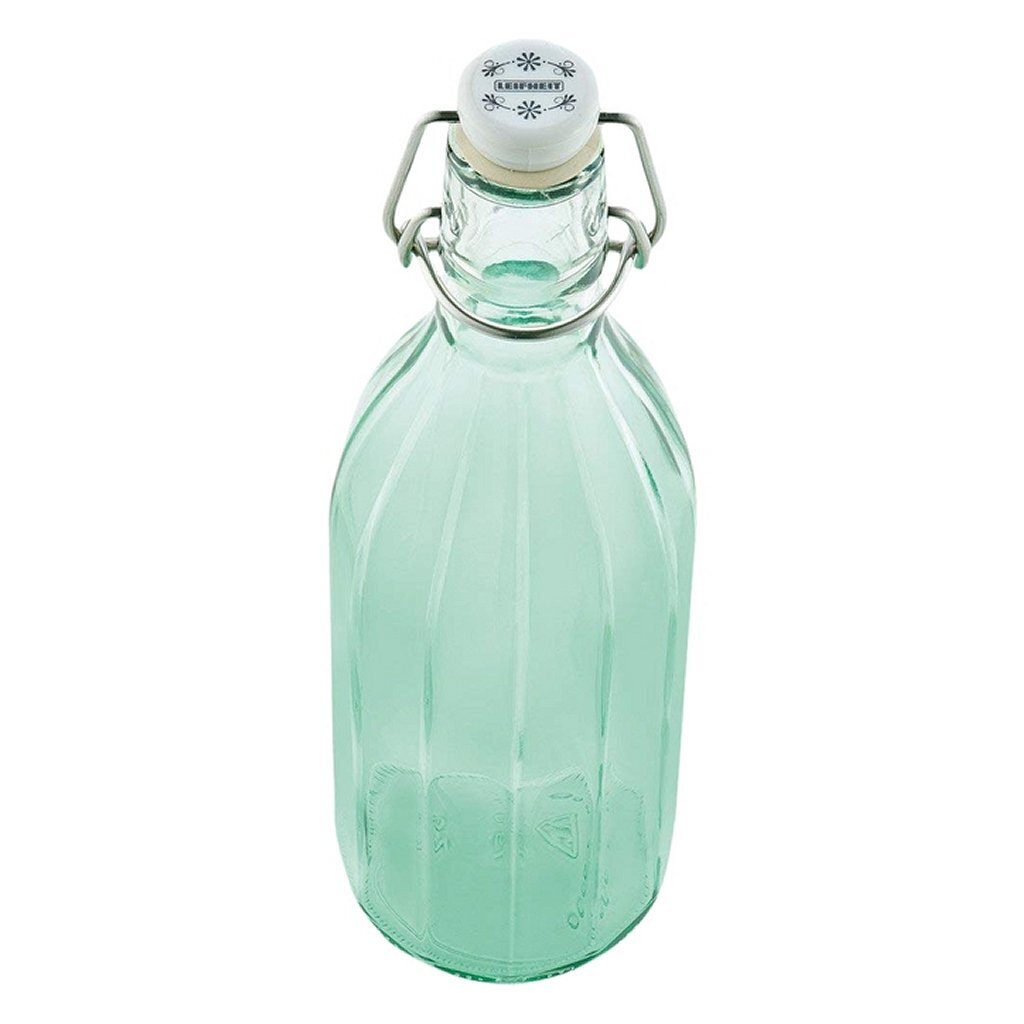 Leifheit 36322 bouteille en verre à facettes 0,5l vert transparent