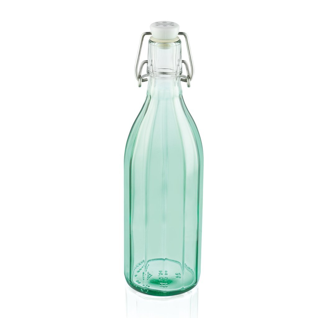 Leifheit 36322 bouteille en verre à facettes 0,5l vert transparent