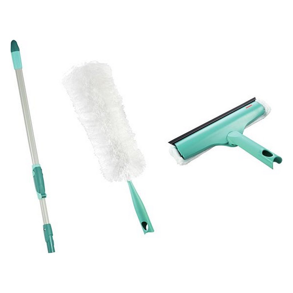 Leifheit Leifheit 45555 Kit de nettoyage de vitres sec et humide 3 en 1 vert