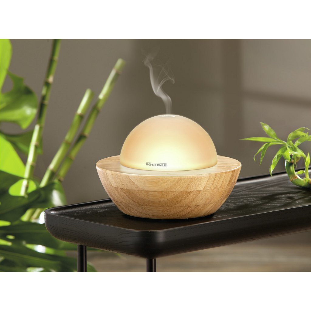 Soehnle 68087 diffuseur d'arômes modena avec éclairage LED verre bambou