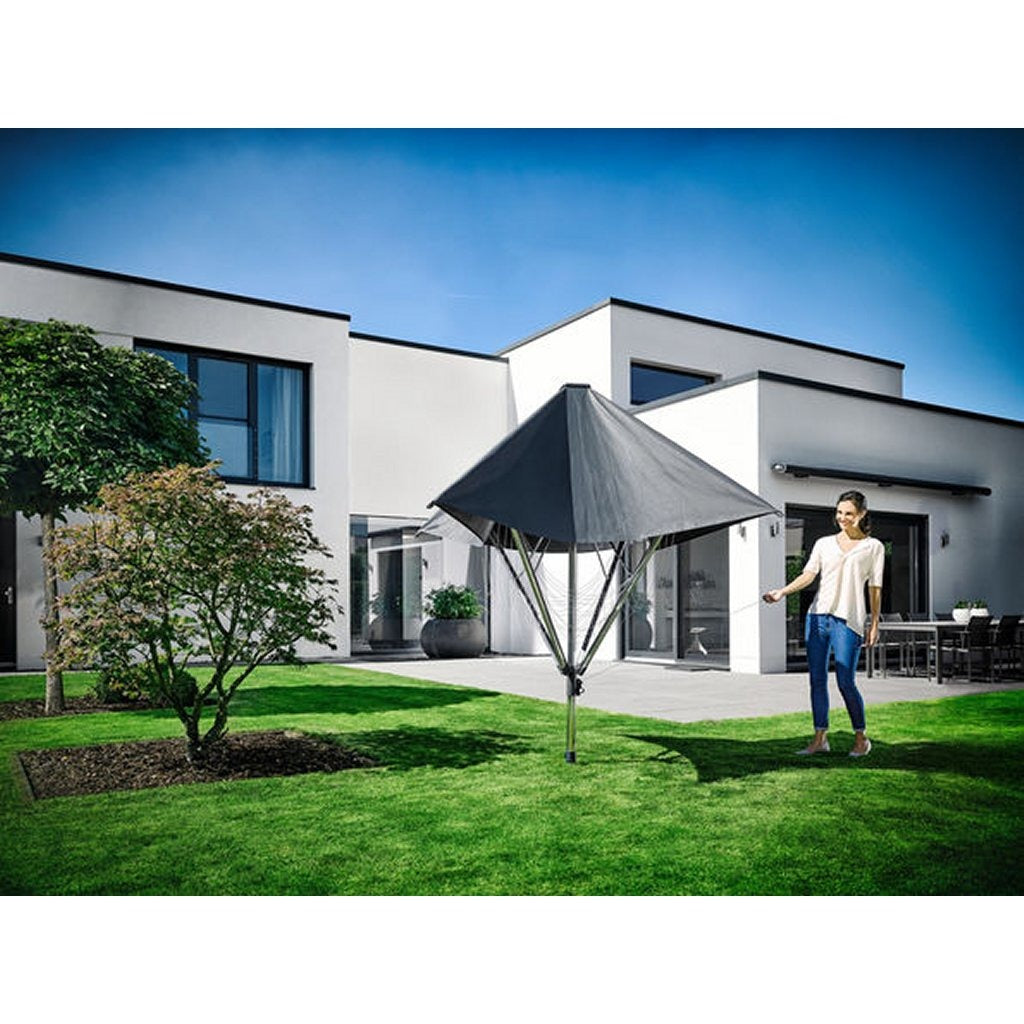 Leifheit Leifheit 82100 LinoProtect 400 Sèche-linge rotatif avec toit gris argenté