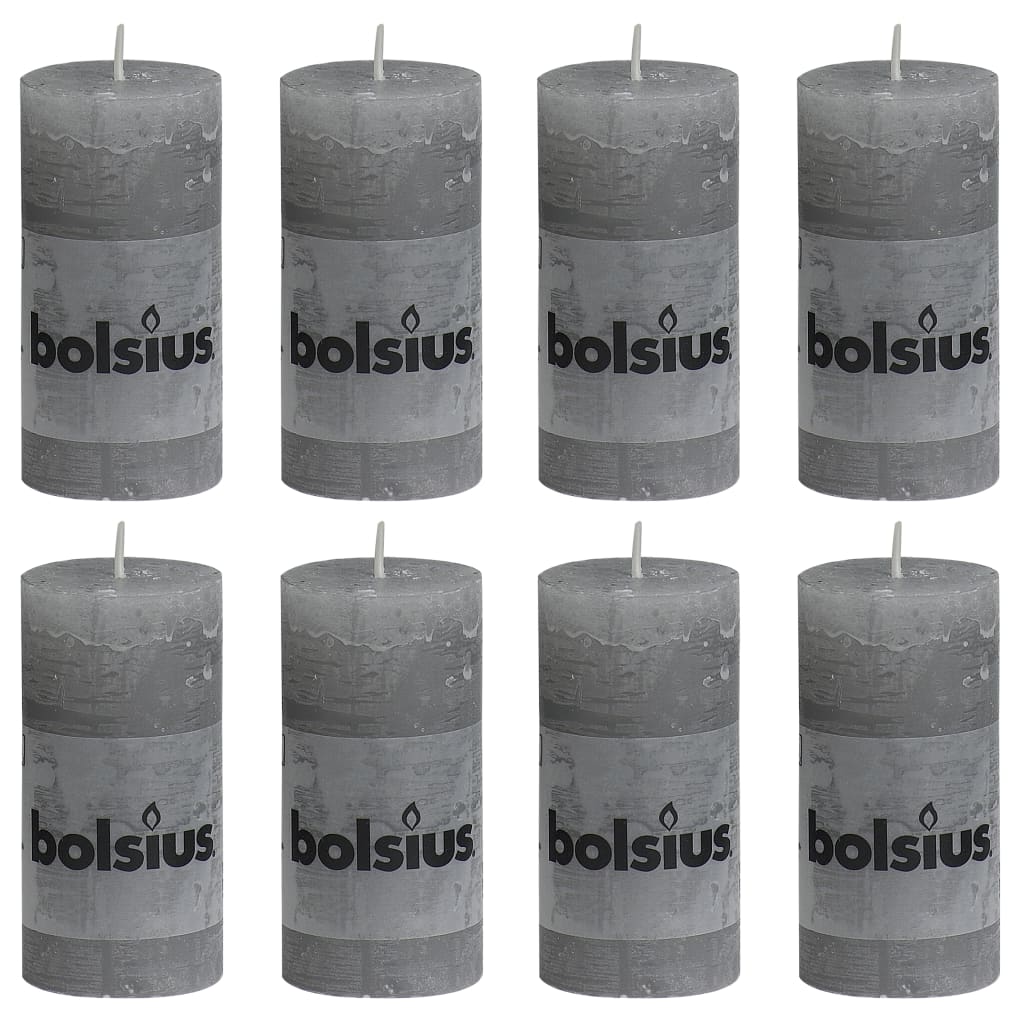 Bolsius Bolsius Rustic Cougies 8 ST 100x50 mm Gris clair