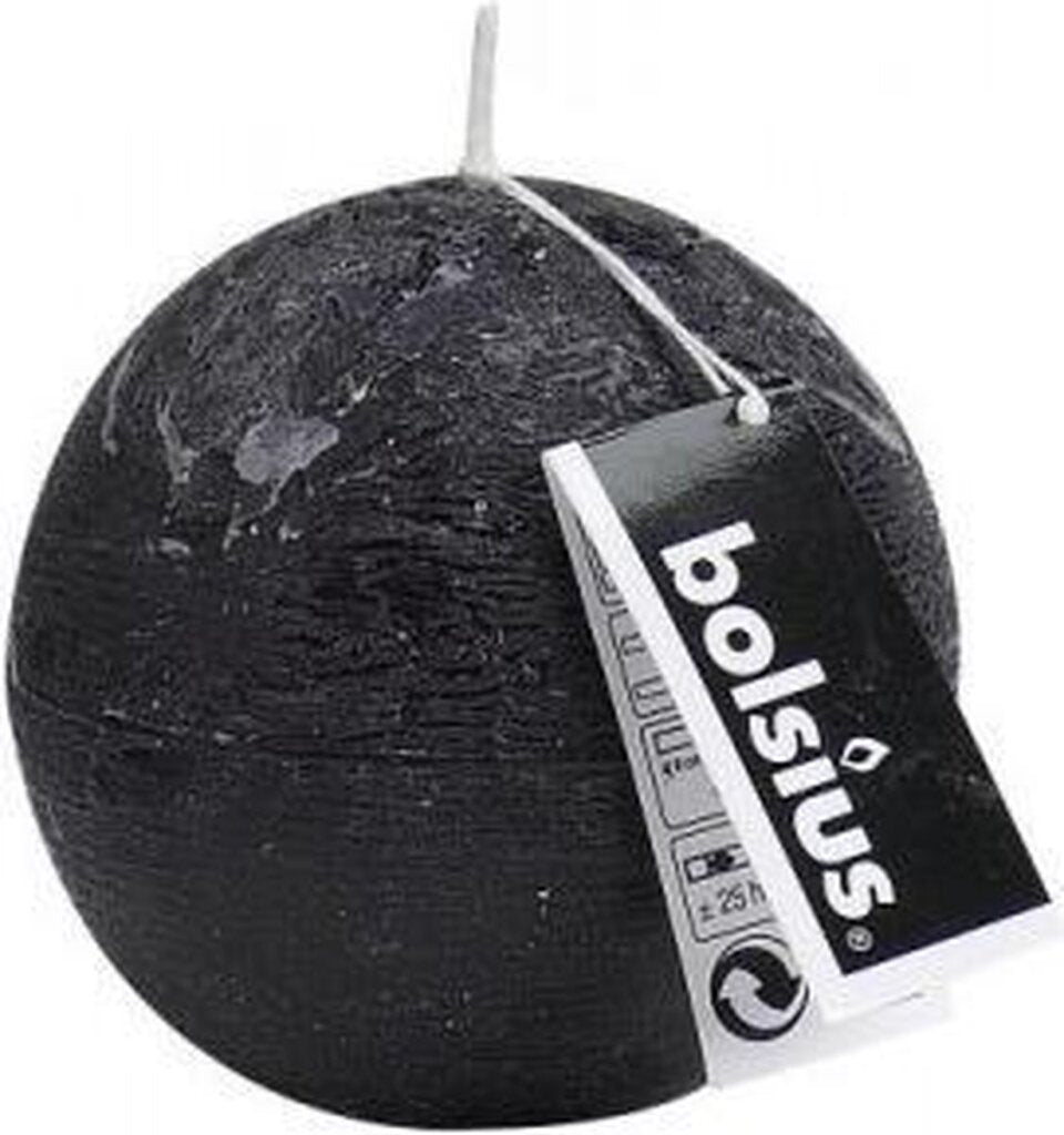 Bolsius bolsius bougie boule bougie boule rustique anthracite 8 cm
