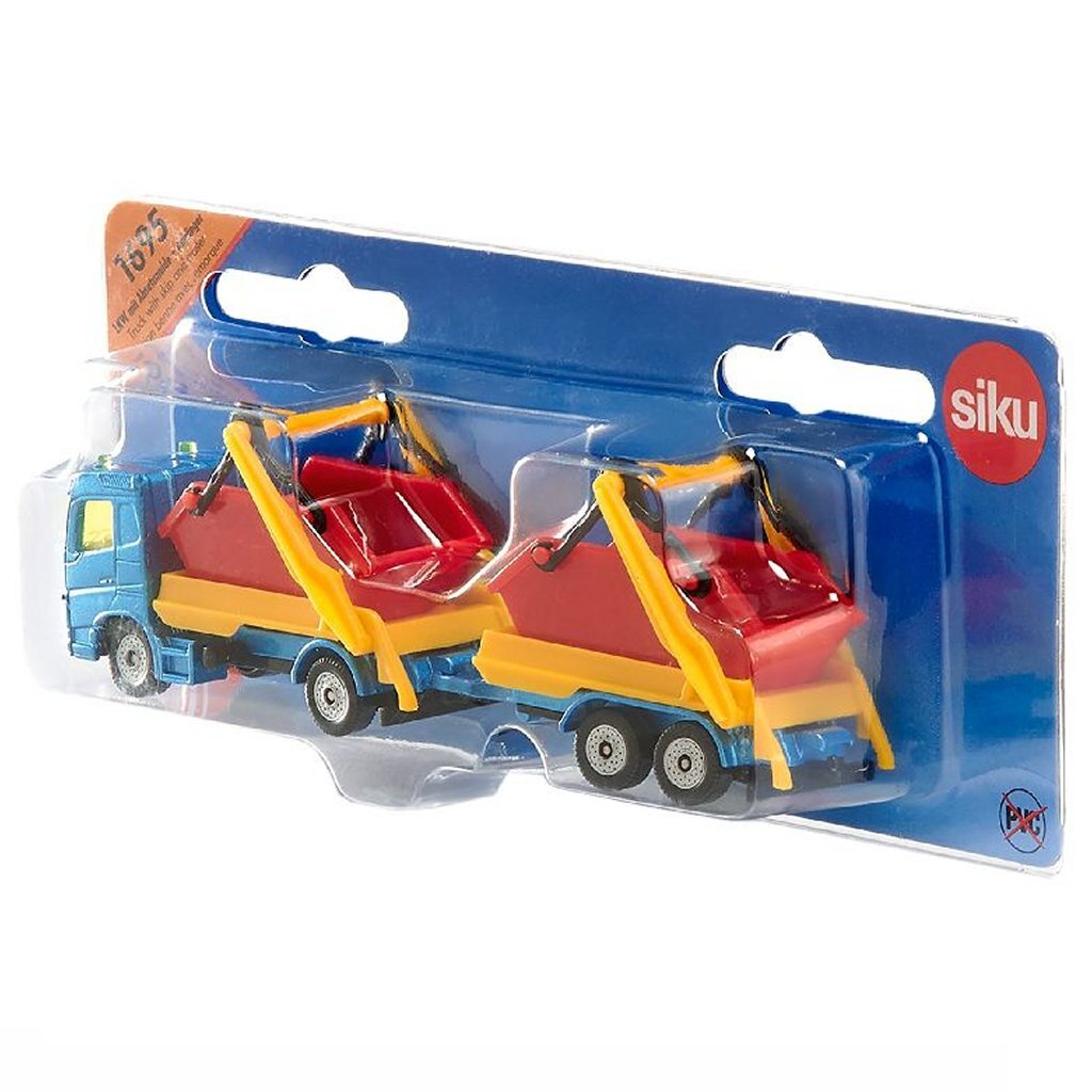 Camion Siku 1695 + conteneur à gravats et remorque