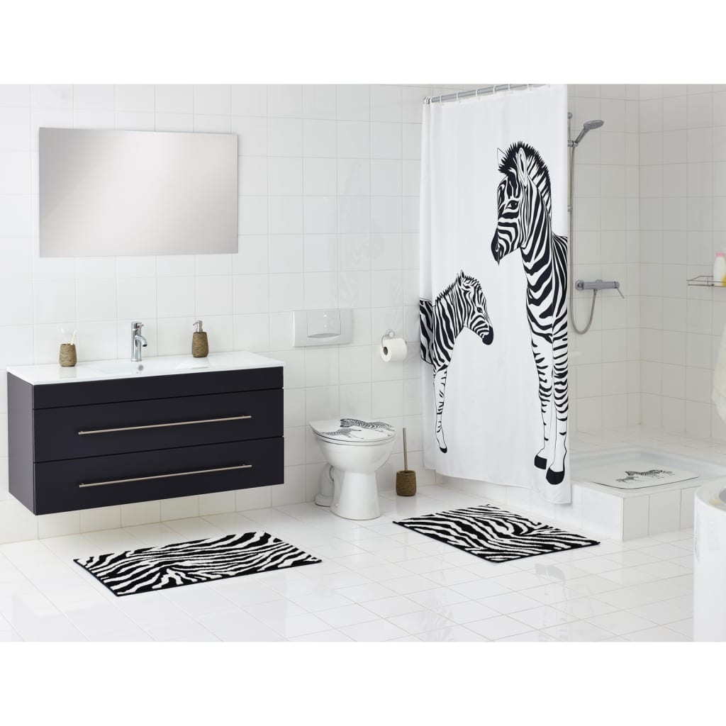 Ridder Badmat Zebra 38x72 cm blanc et noir