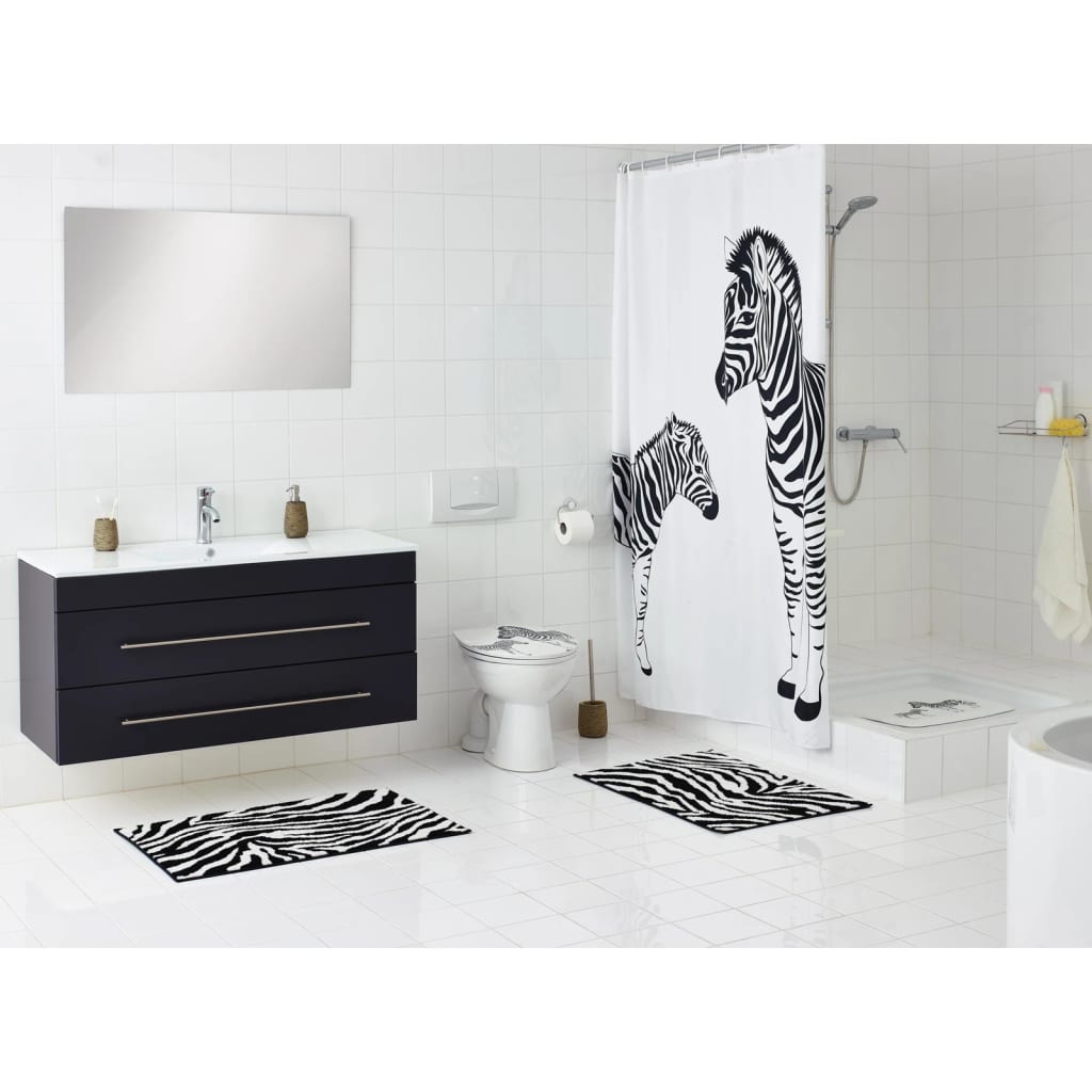 Ridder Shower Mat Zebra 54x54 cm blanc et noir