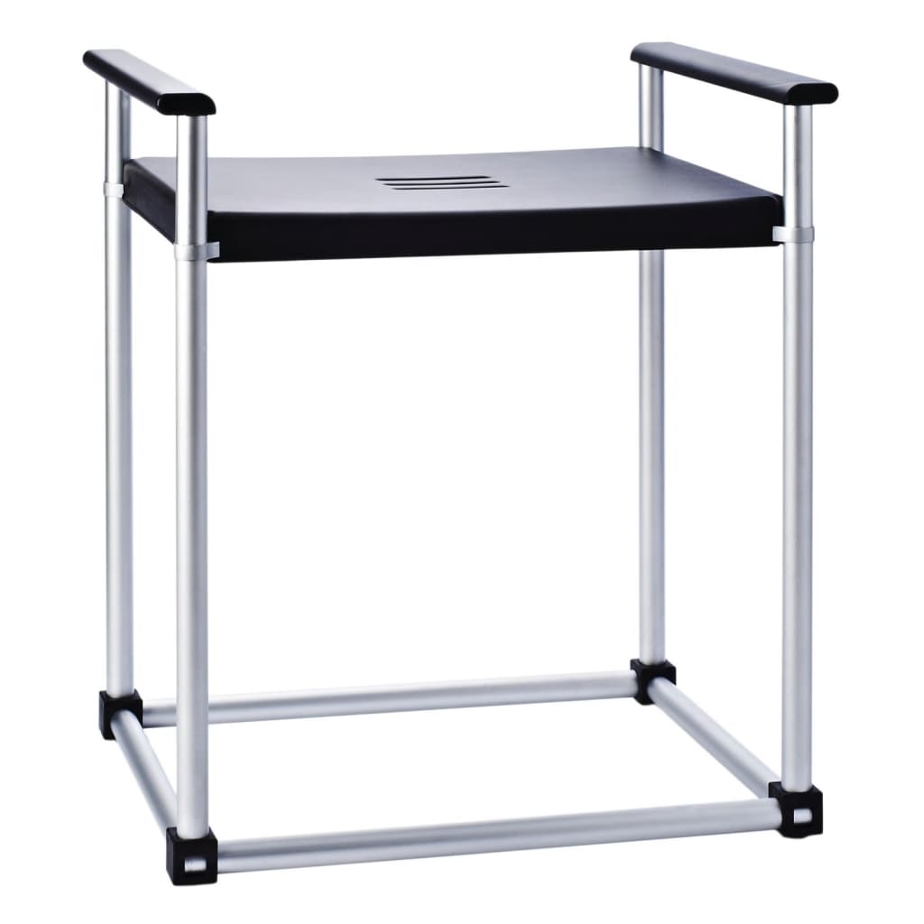 Tabouret de salle de bain ridder zac xxl pu aluminium noir