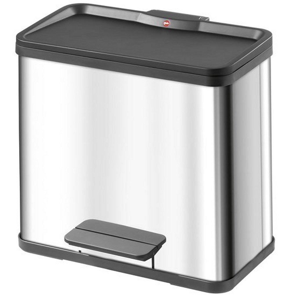 Poubelle Hailo öko duo plus l - 17l + 9l - acier inoxydable