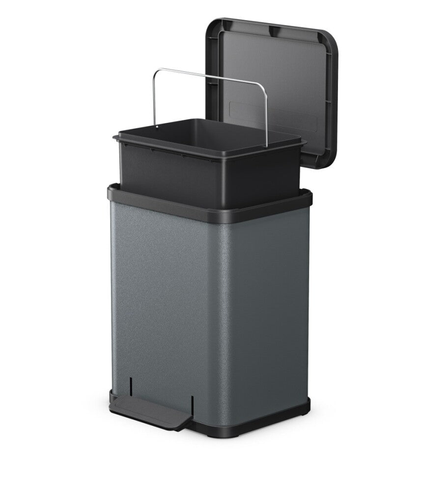 Hailo oko uno plus m poubelle à pédale 17l gris foncé