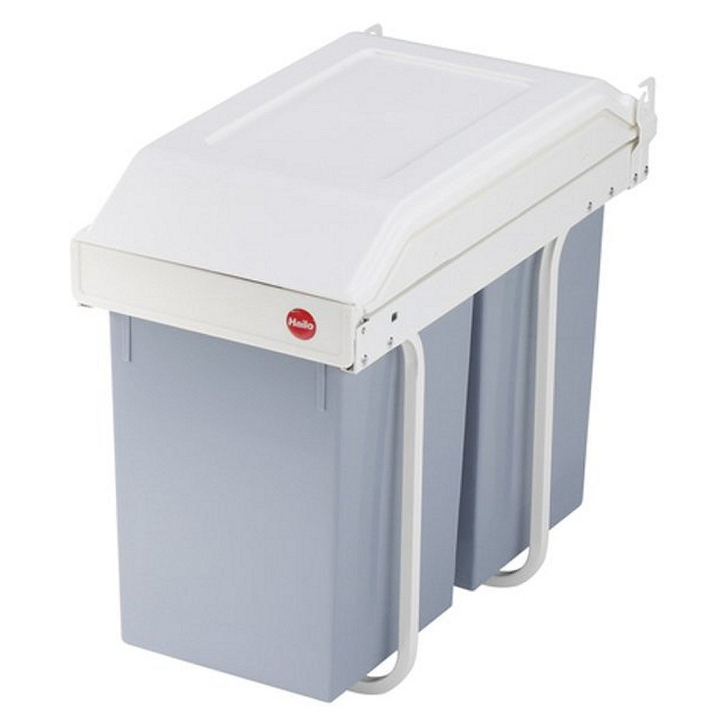 Hailo 3659-001 multi-box duo l poubelle encastrable 2x14l blanc argent