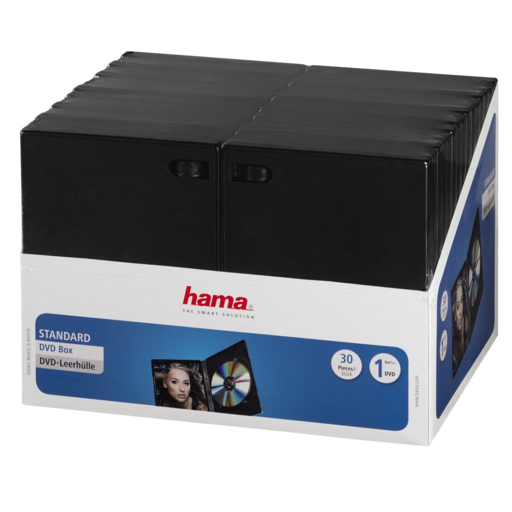 Hama Boîte DVD noire, paquet de 30 rouges