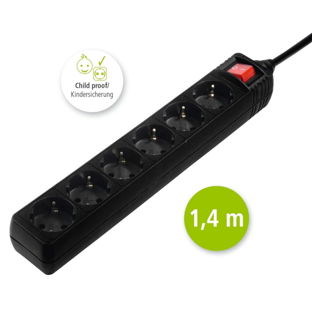 Hama mâchoire à 6 voies 1,4 m bk