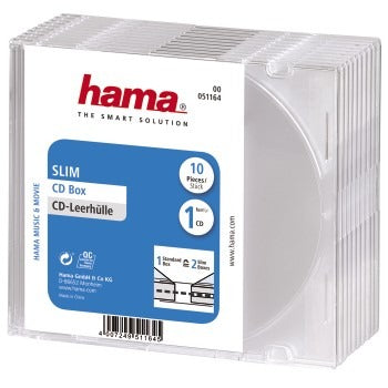 Hama CD slim box transparent, paquet de 10
