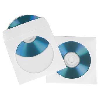 Hama Pochettes en papier pour CD DVD 100 pièces blanches