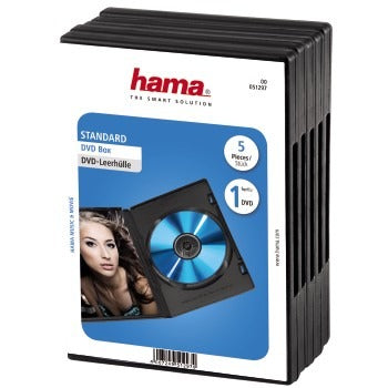 Hama Boîte DVD noire, paquet de 5