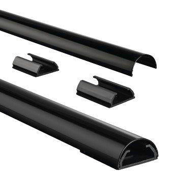 Hama passe-câbles en aluminium demi-rond 33mm noir 1,1m