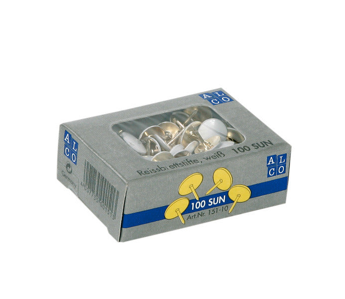 Alco al-151-10 punaises soleil 9,5 mm laiton boîte de 100 pièces blanc