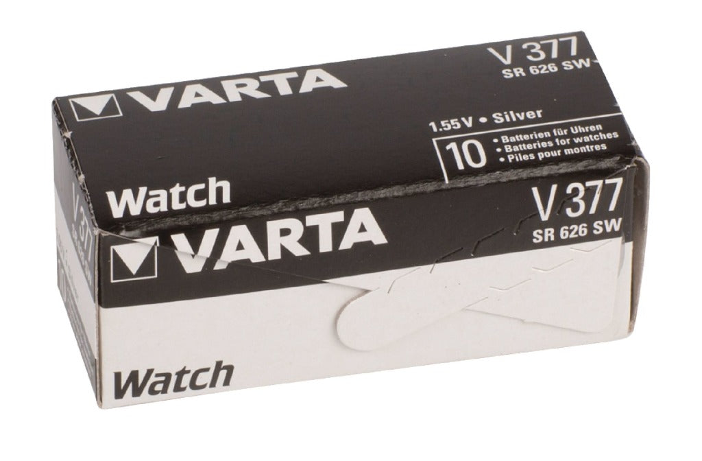 Pile bouton Varta v377 argent