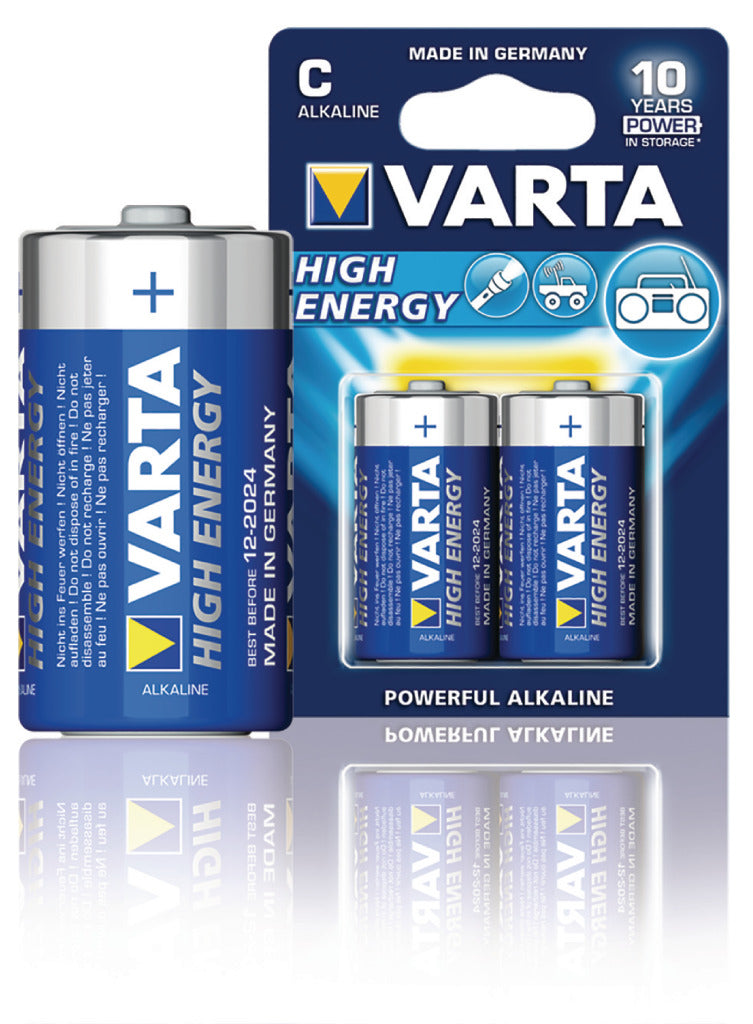 Varta 4914 2b pile alcaline c lr14 1,5 v haute énergie 10 blisters