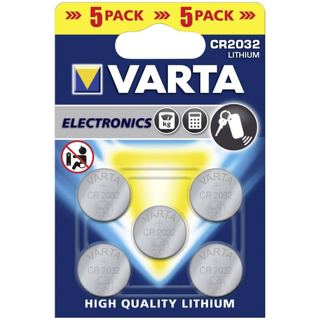 Piles bouton au lithium Varta cr2032 5 pièces
