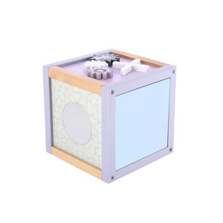 Cube d'activités en bois Jipy violet bleu