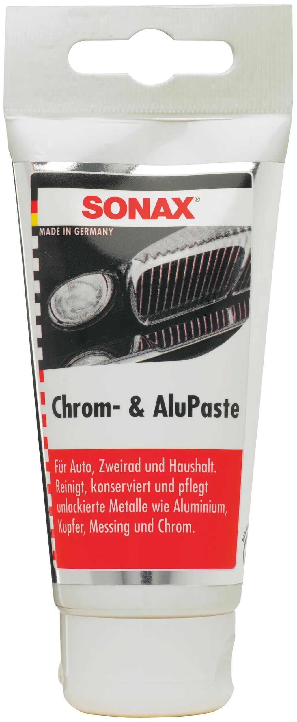 Sonax pâte à polir chrome alupaste pâte chromée 75 ml tube alu