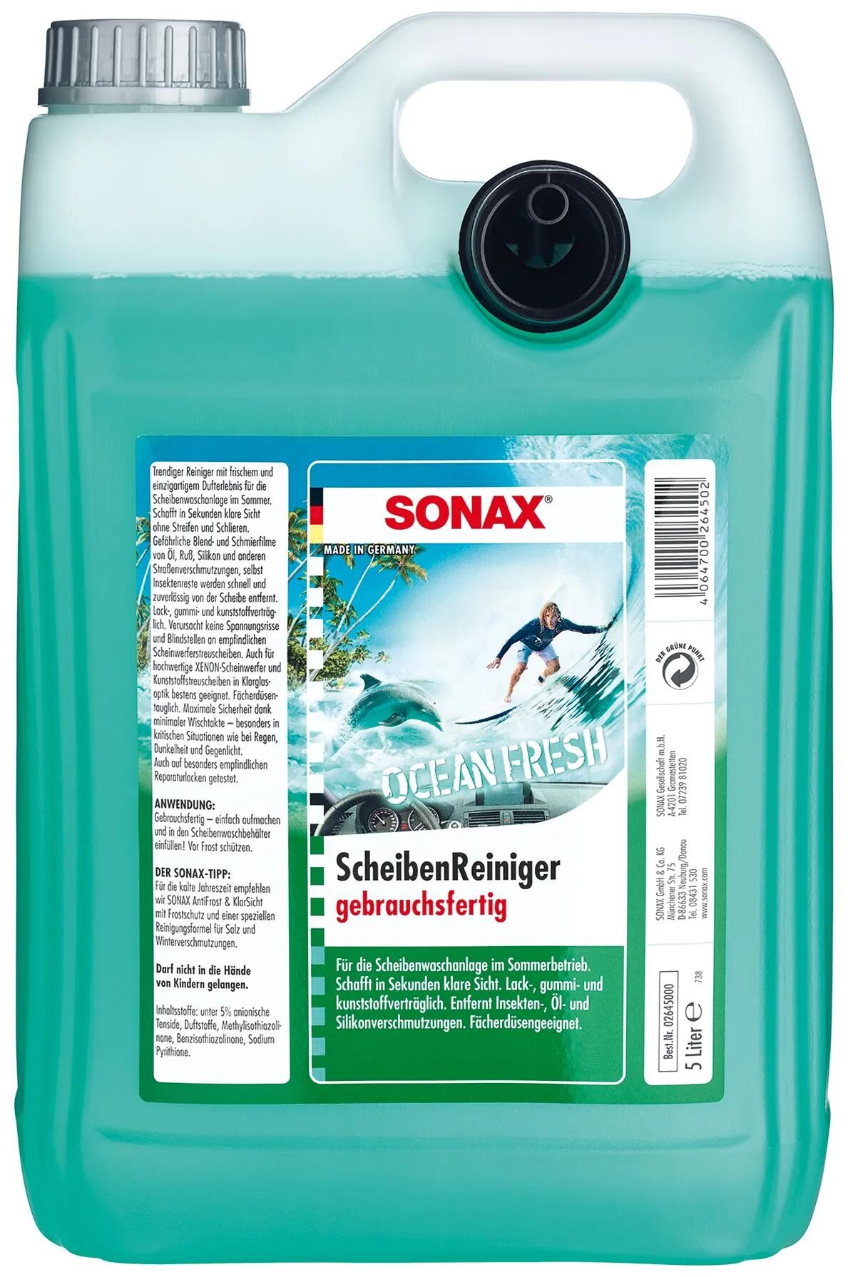Sonax nettoyant pour vitres nettoyant pour vitres 5l océan frais