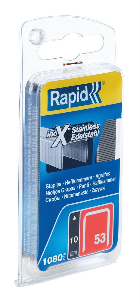 Rapide non. 53 agrafes en fil fin inox 10 mm, 1.080 pièces - 40109511 - 40109511